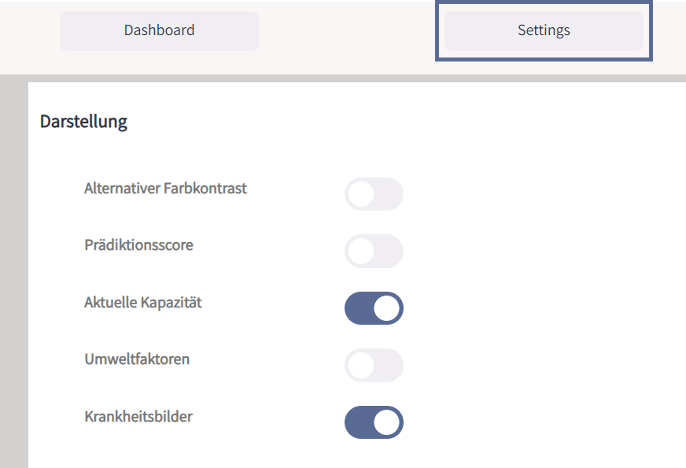 Widget-Steuerung Screenshot